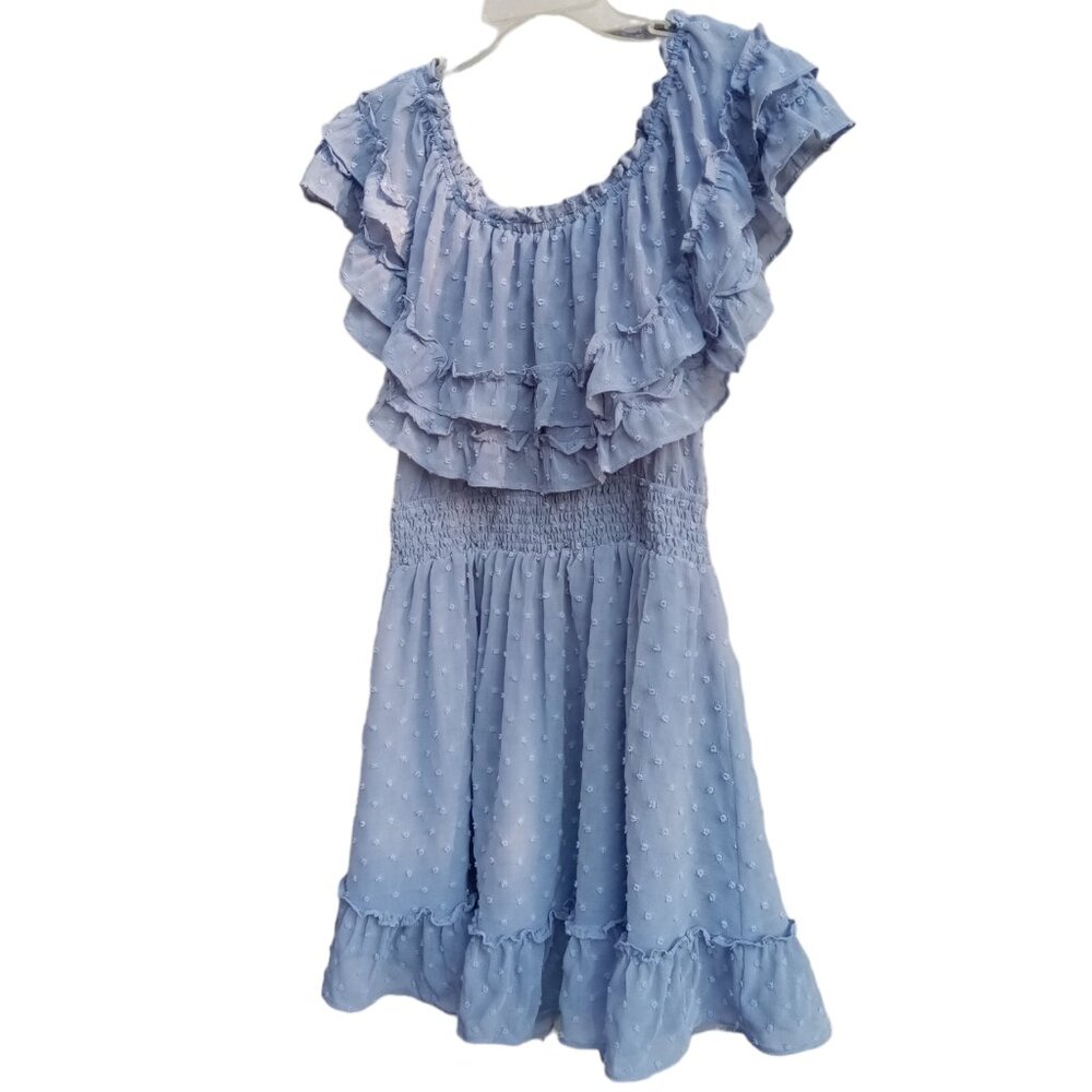 Bluivy swiss dot boho ruffled dress sz M NWOT (0098)